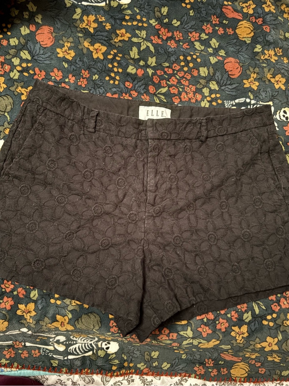 ELLE Black Floral Lace Shorts